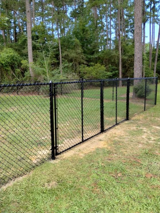 Randy Taylor Fence black chain-link fence and gate